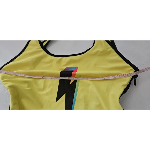 Wildfox Yellow One Piece Bathing Suit with Lightning Bolt, M, NWT✔️ - Picture 6 of 9